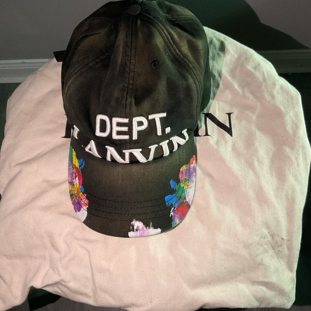 Gallery Dept. x Lanvin hand-painted cap, personalized by artist Josué Thomas